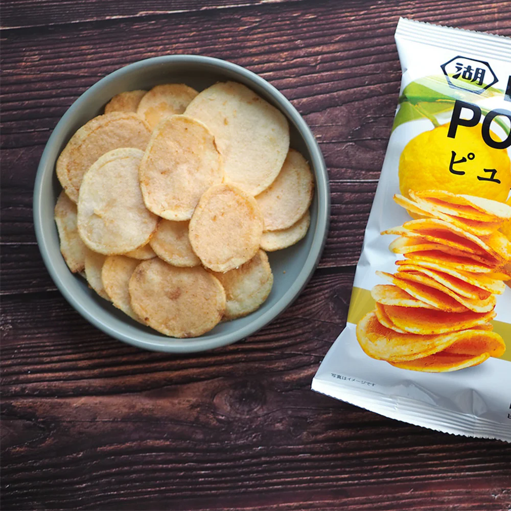 Koikeya Pure Potato Thick-Cut Potato Chips Yuzu Kosho 52g - Yuzu Pepper Flavor - Image 2