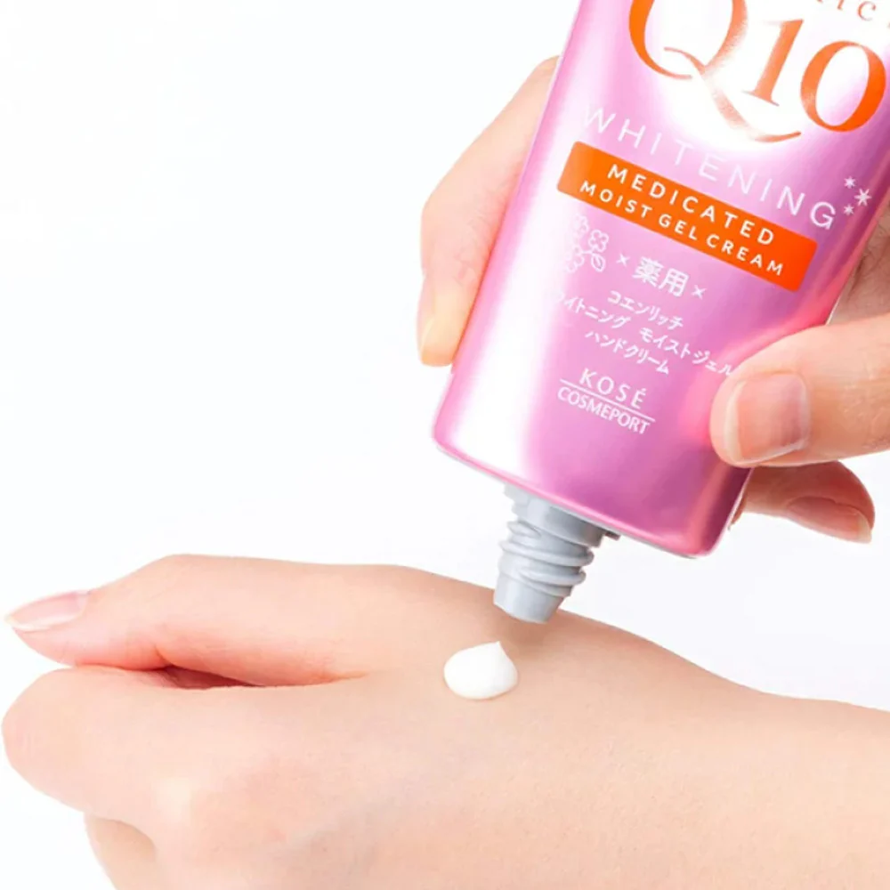 KOSÉ Cosmeport CoenRich Q10 Whitening Medicated Moist Gel Hand Cream – Sakura Scent 80g - Image 2
