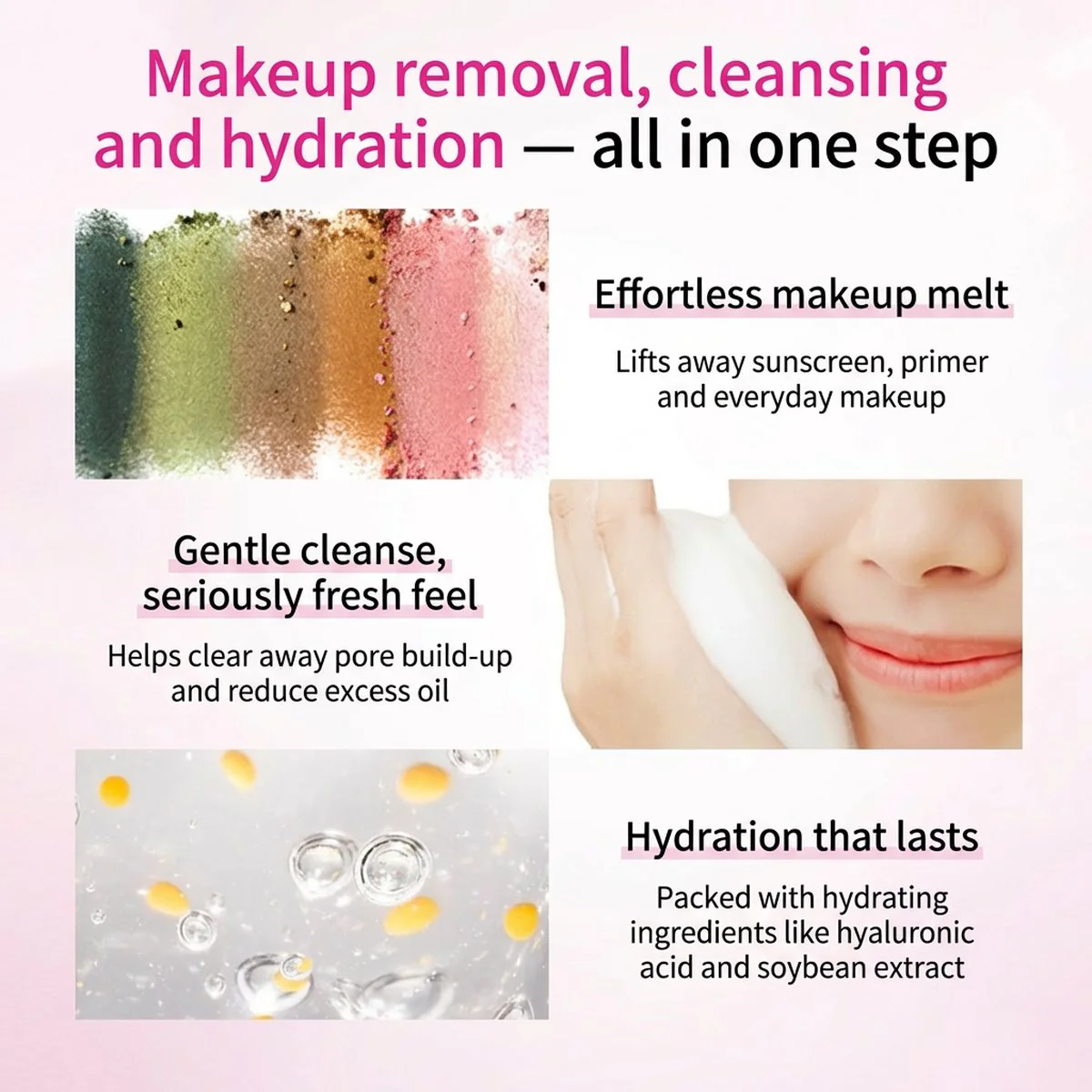 Kose Softymo Hyaluronic Acid Cleansing Foam (Moist, Pink) 190g - Image 5