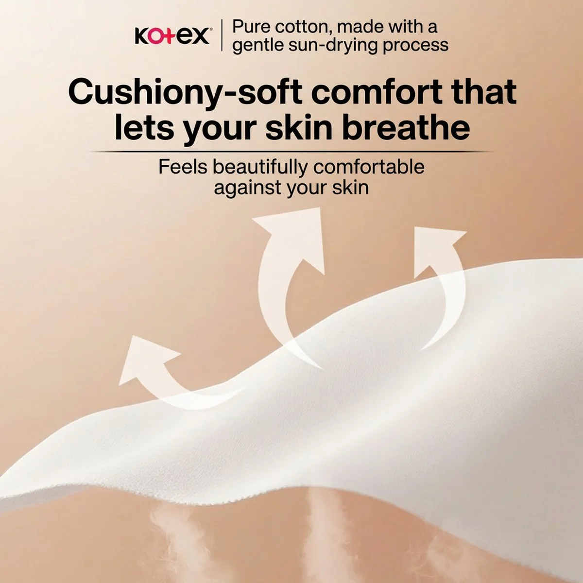 Kotex Sunlit Pure Cotton Night Pads 420mm – 3 Pads - Image 3