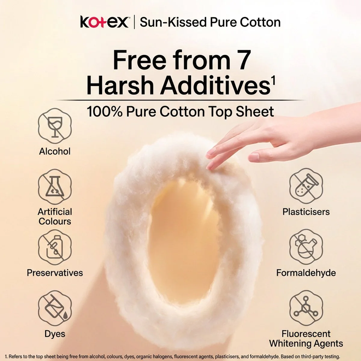 Kotex Sunshine Cotton Ultra Thin Overnight Pads 350mm – 4 Pads - Image 4
