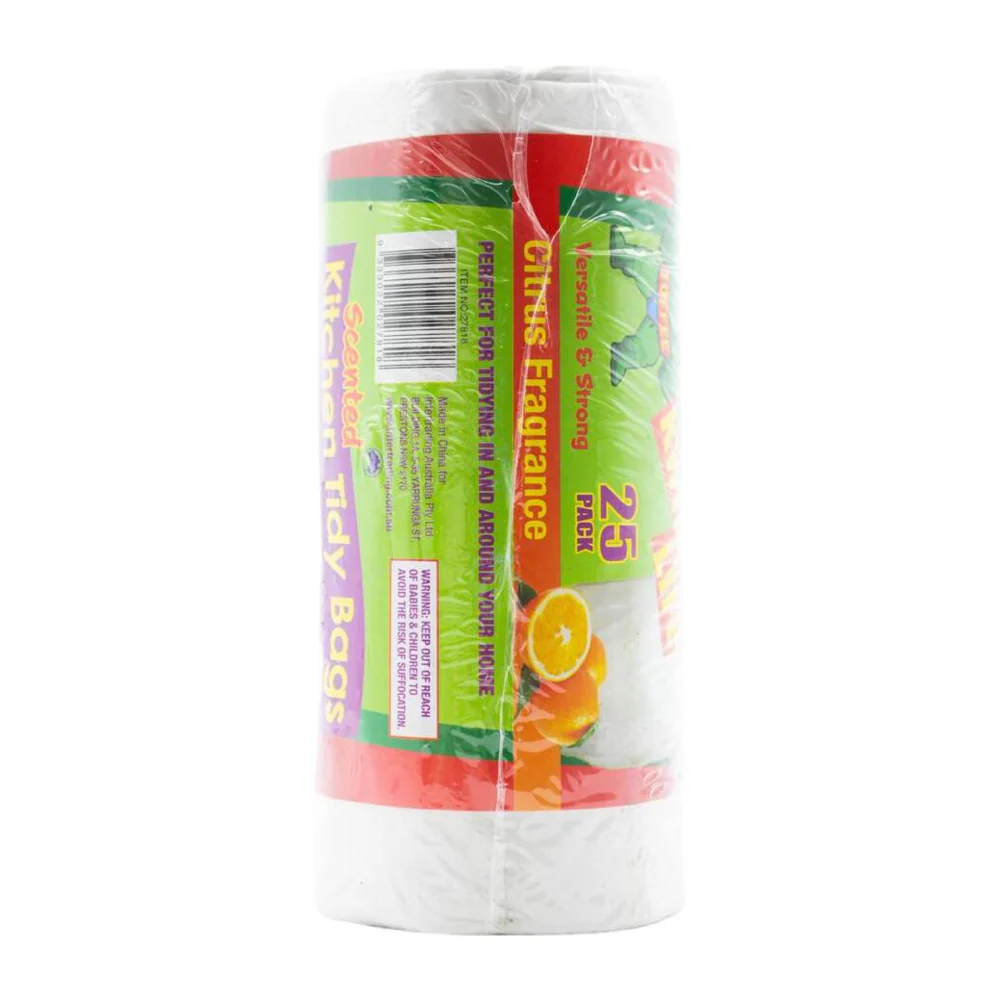 Kwik Life Citrus Scented Kitchen Tidy Bags with Handles 25 Pack (75 x 58cm) - Image 2