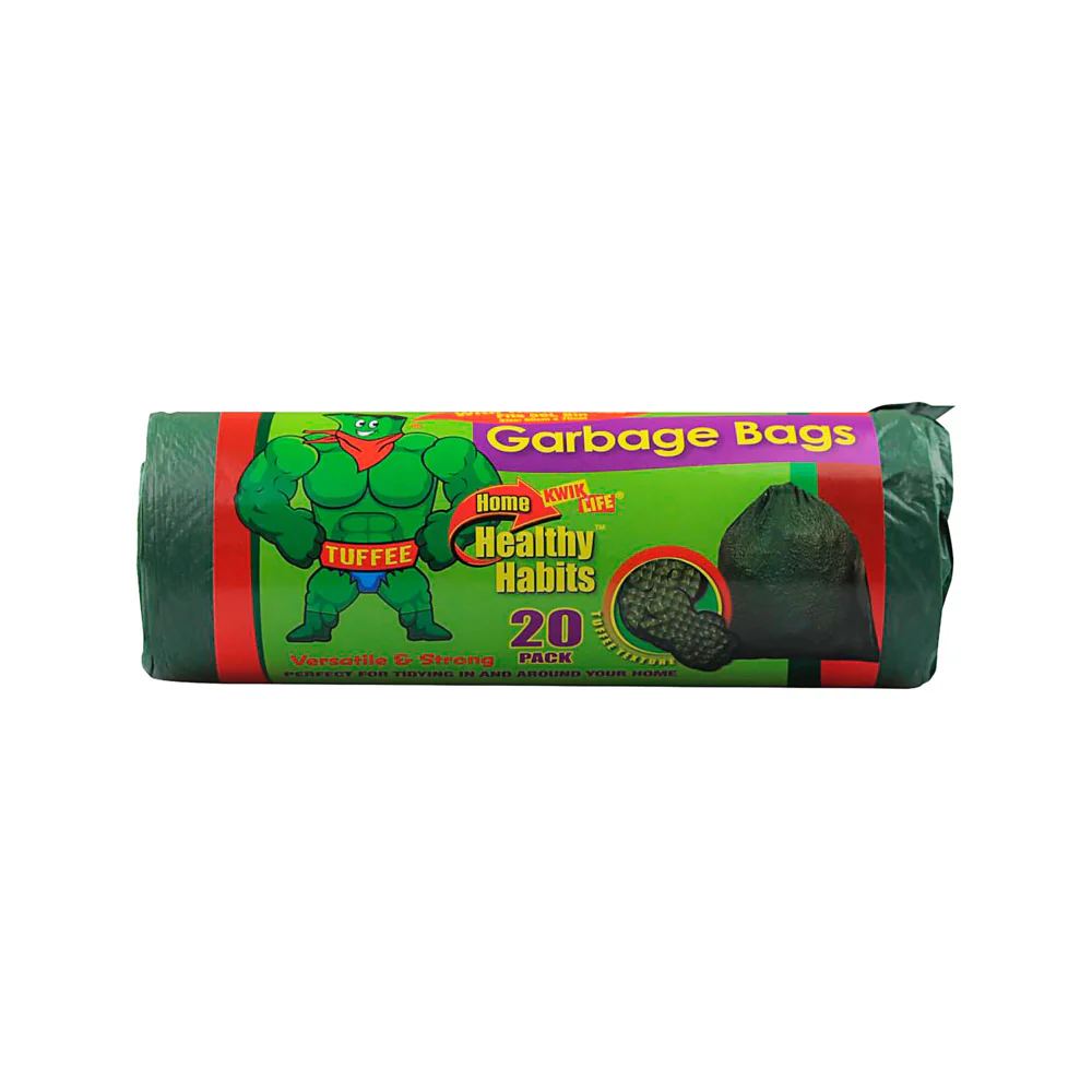 Kwik Life Garbage Bags 56L - 20 Pack (80 x 70cm) - Heavy-Duty Bin Liners