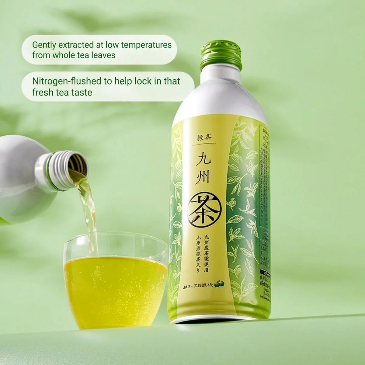 Kyushu Japanese Unsweetened Green Tea - 490ml x 12 Bottles - Image 2