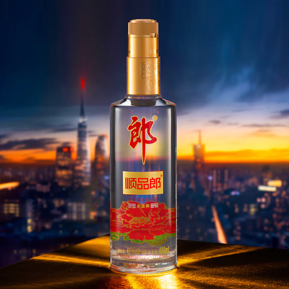 Langjiu Shunpin Lang Mixed-Aroma Baijiu 45% ABV 480ml (Gold Cap) - Image 2