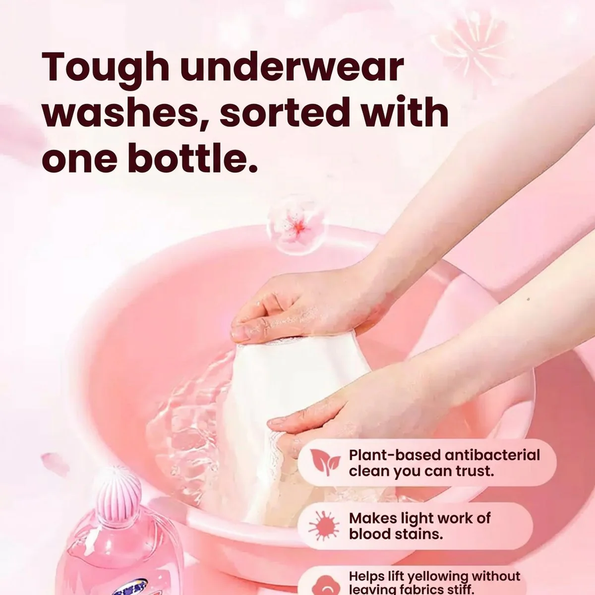 LaoGuanjia Fragrant Underwear Laundry Detergent – Cherry Blossom Scent 500g - Delicate Lingerie Wash Liquid - Image 2