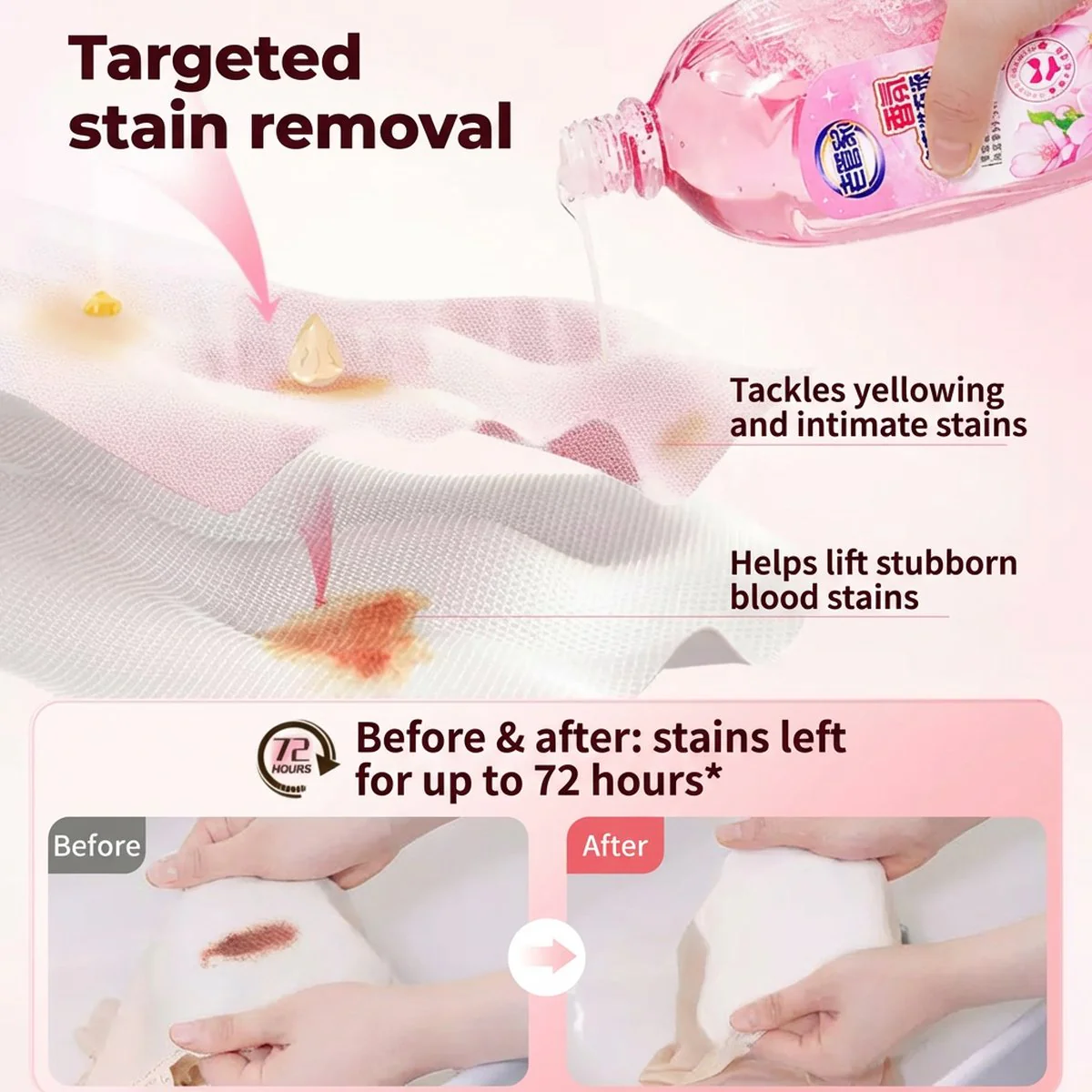 LaoGuanjia Fragrant Underwear Laundry Detergent – Cherry Blossom Scent 500g - Delicate Lingerie Wash Liquid - Image 3