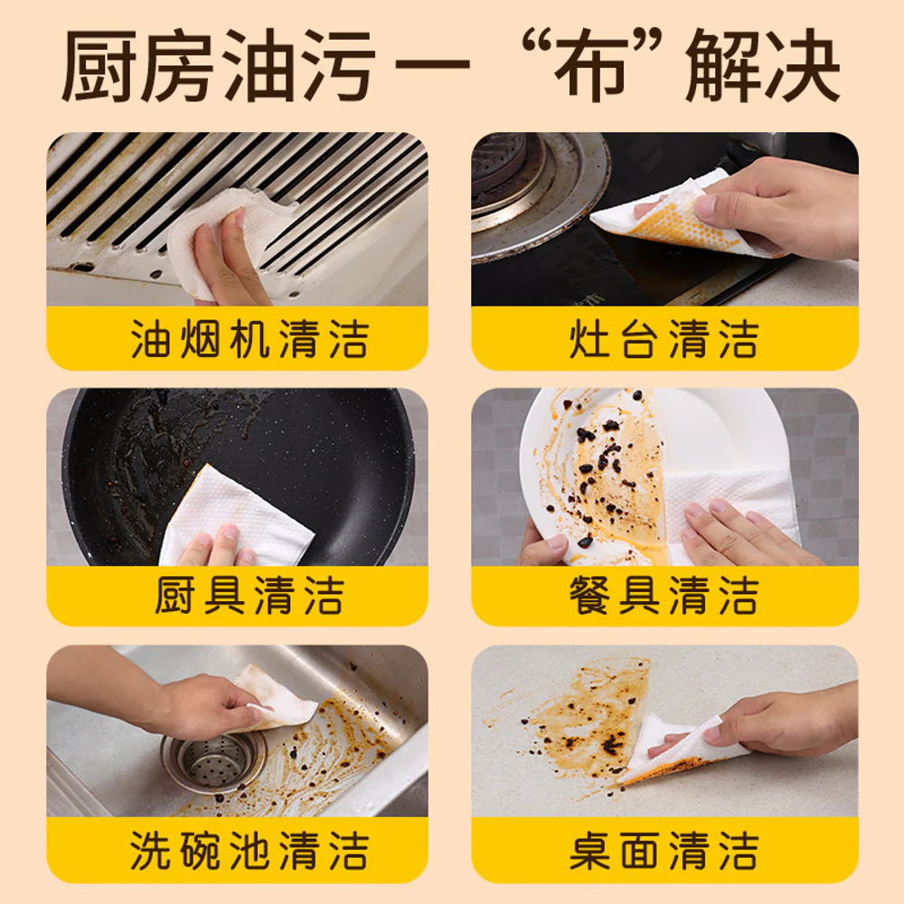 Laoguanjia Kitchen Cleaning Wet Wipes 80 Count – Thick, Alcohol-Free Grease-Cutting Cloths - Image 2