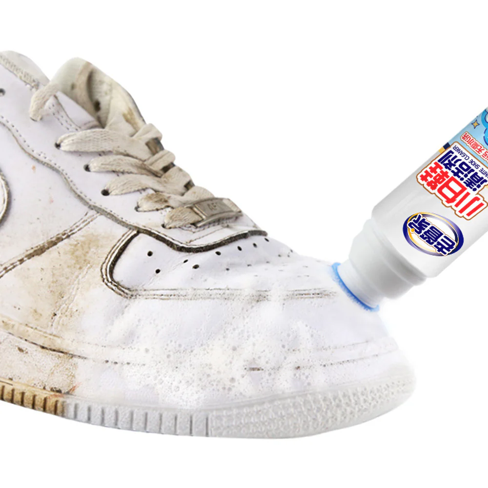 LaoGuanJia White Sneaker Cleaning Foam with Built-In Scrub Head – 80ml - White Shoe Cleaner for Trainers & Canvas Sneakers