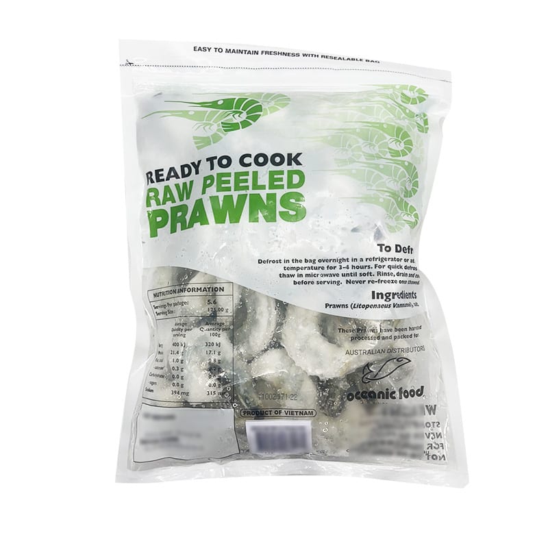 Le Ocean Frozen Tail-On Raw Prawns 21/25 - 700g - Image 2
