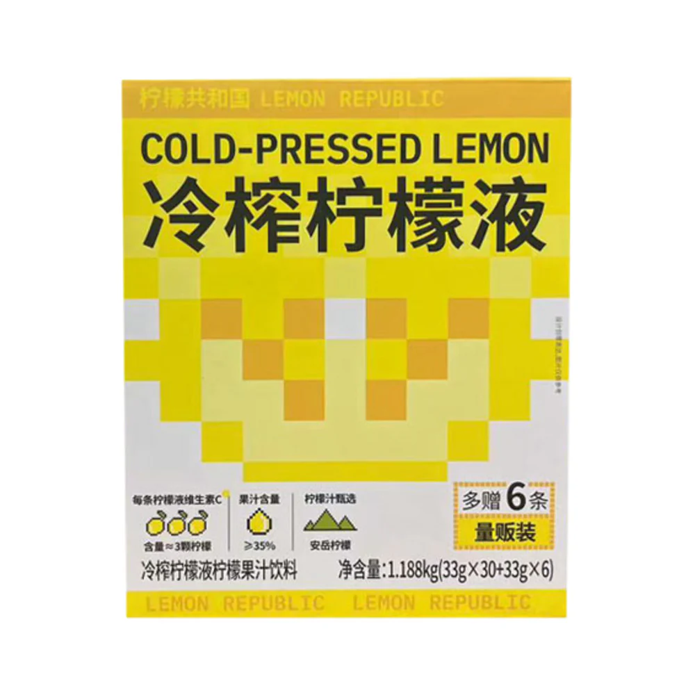 Lemon Republic Cold-Pressed Lemon Juice Sachets 33g x 36 – Limited Import - for Water, Soda & Tea
