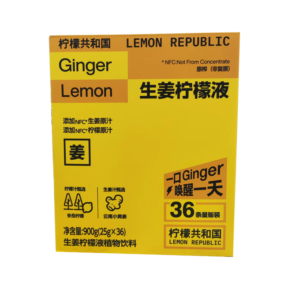 Lemon Republic Ginger Lemon Juice Drink – 36 Sachets, 900g - Limited Import