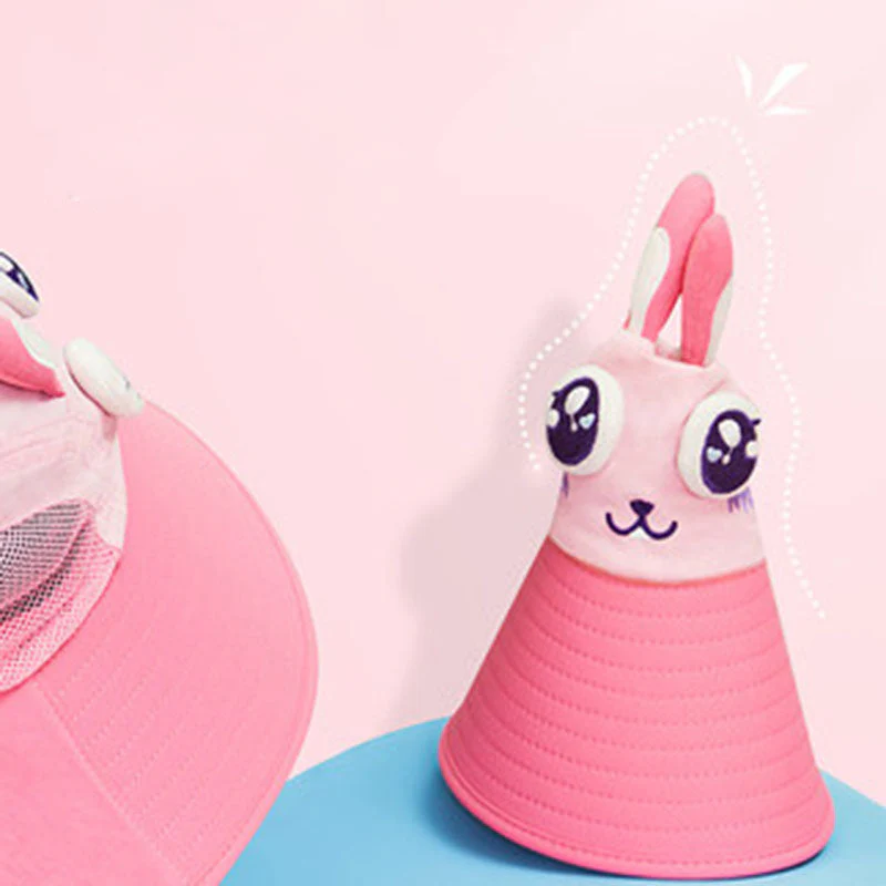 Lemonkid Children's Sun Hat - Cherry Blossom Pink Pony (Small) with Large Brim & Neck Flap, Whistle Included - Image 4