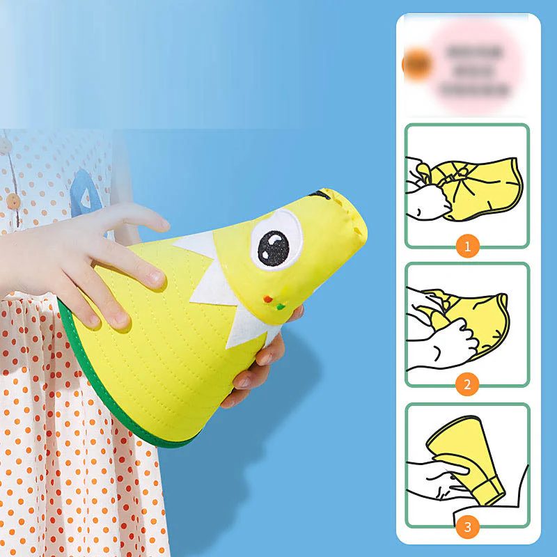 Lemonkid Children's Sun Hat with 3D Design and Whistle - Small, Orange and Blue Shark - Image 3