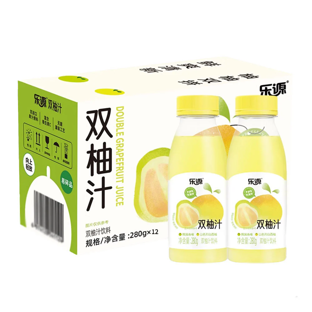 Leyuan Double Grapefruit Juice - Korean Pomelo & Israeli White Grapefruit - 280ml x 12 Bottles