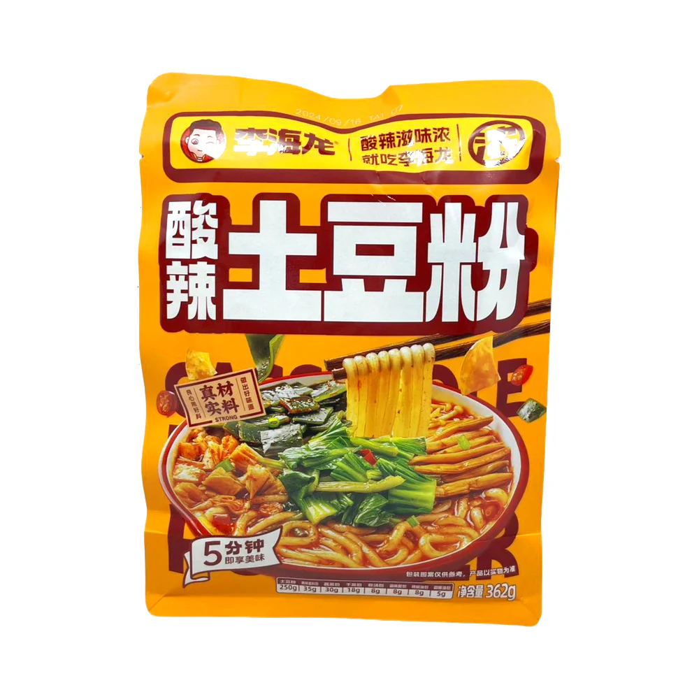 Li Hailong Hot & Sour Potato Noodles – 362g (5-Minute Vermicelli Meal)