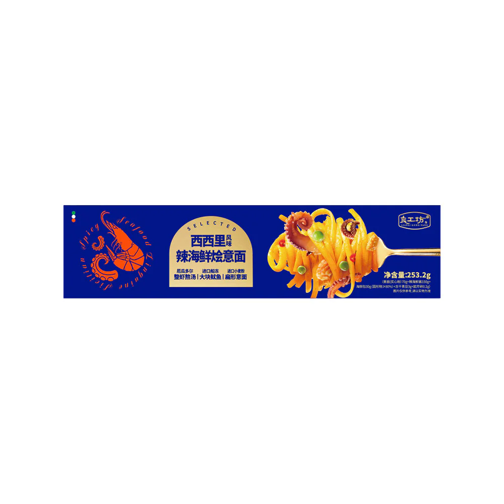 Liang Gongfang Sicilian Spicy Seafood Pasta 253.2g - Ready-to-Cook Pasta Meal