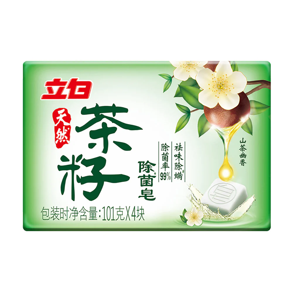 Liby Natural Tea Seed Antibacterial Soap - 101g x 4 Bars - Image 2