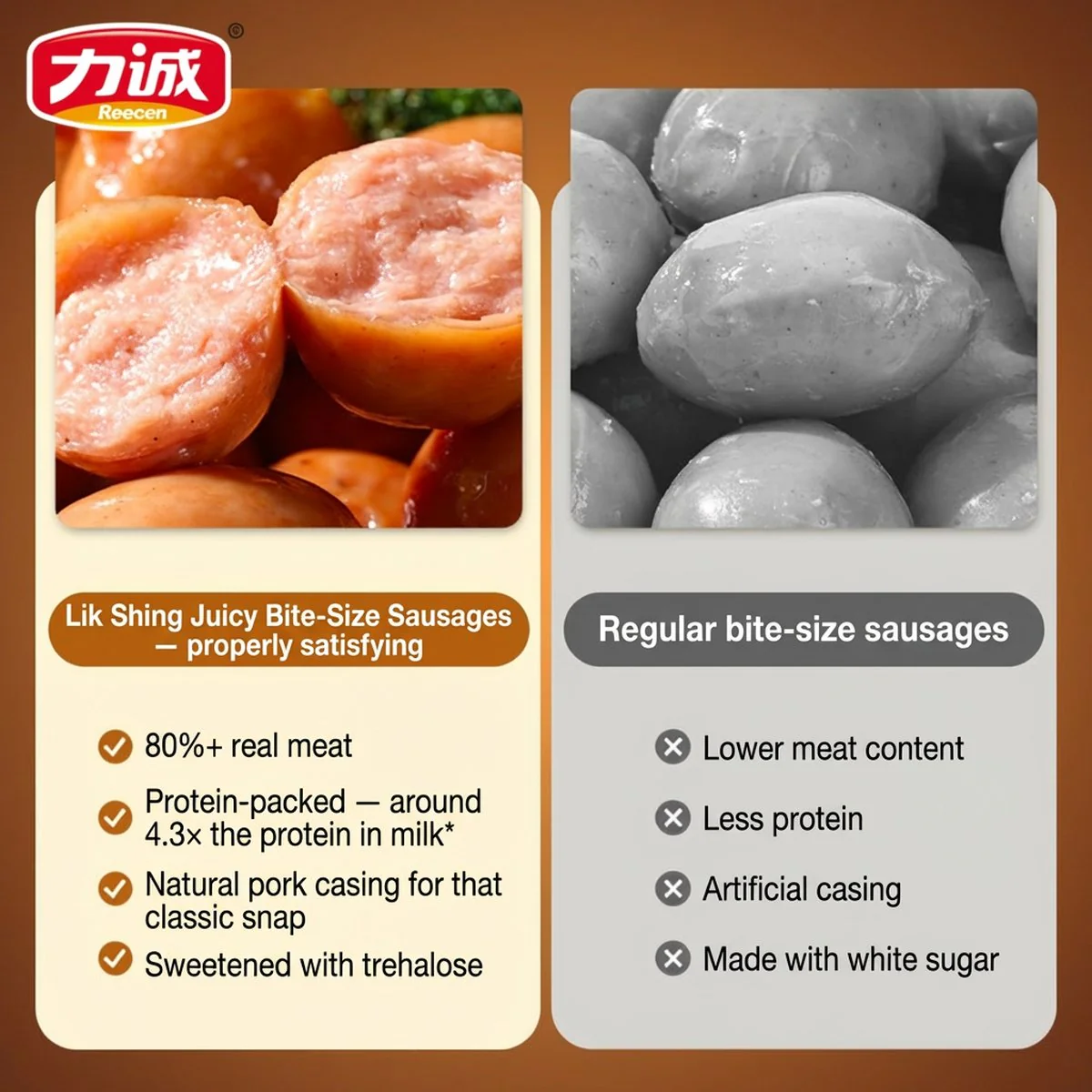Licheng Juicy Bite-Size Pork Sausages 90g - Image 4
