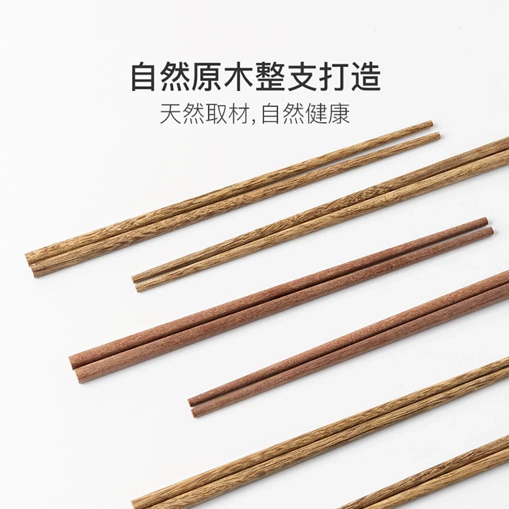 Lifease Classic Solid Wood Chopsticks - 6 Pairs - Image 2