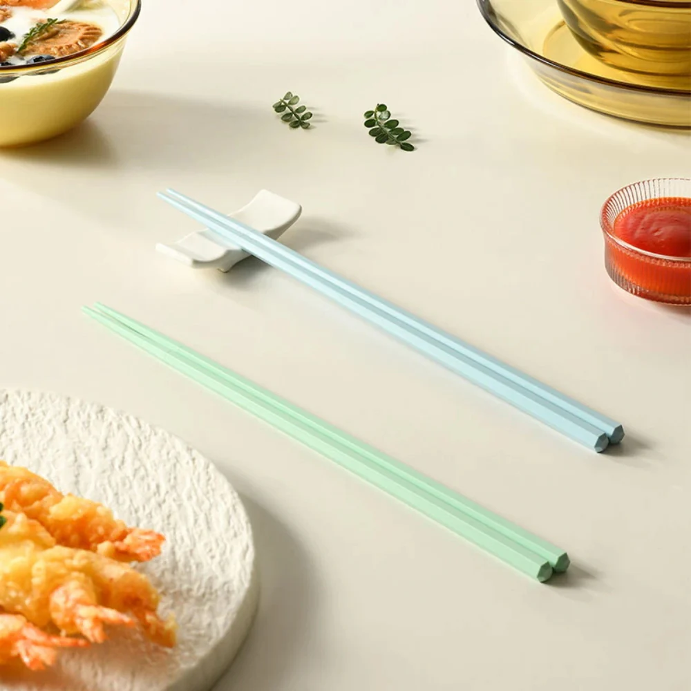 Lifease Crystal Alloy Chopsticks - Morandi Colors, Set of 6 Pairs - Image 3