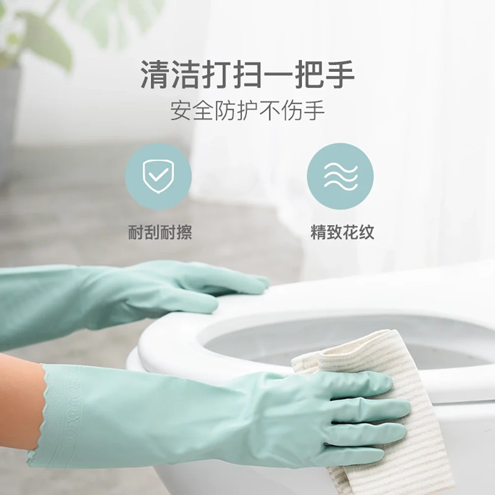 Lifease Household Cleaning Gloves - Mist Green, Size L - Image 4