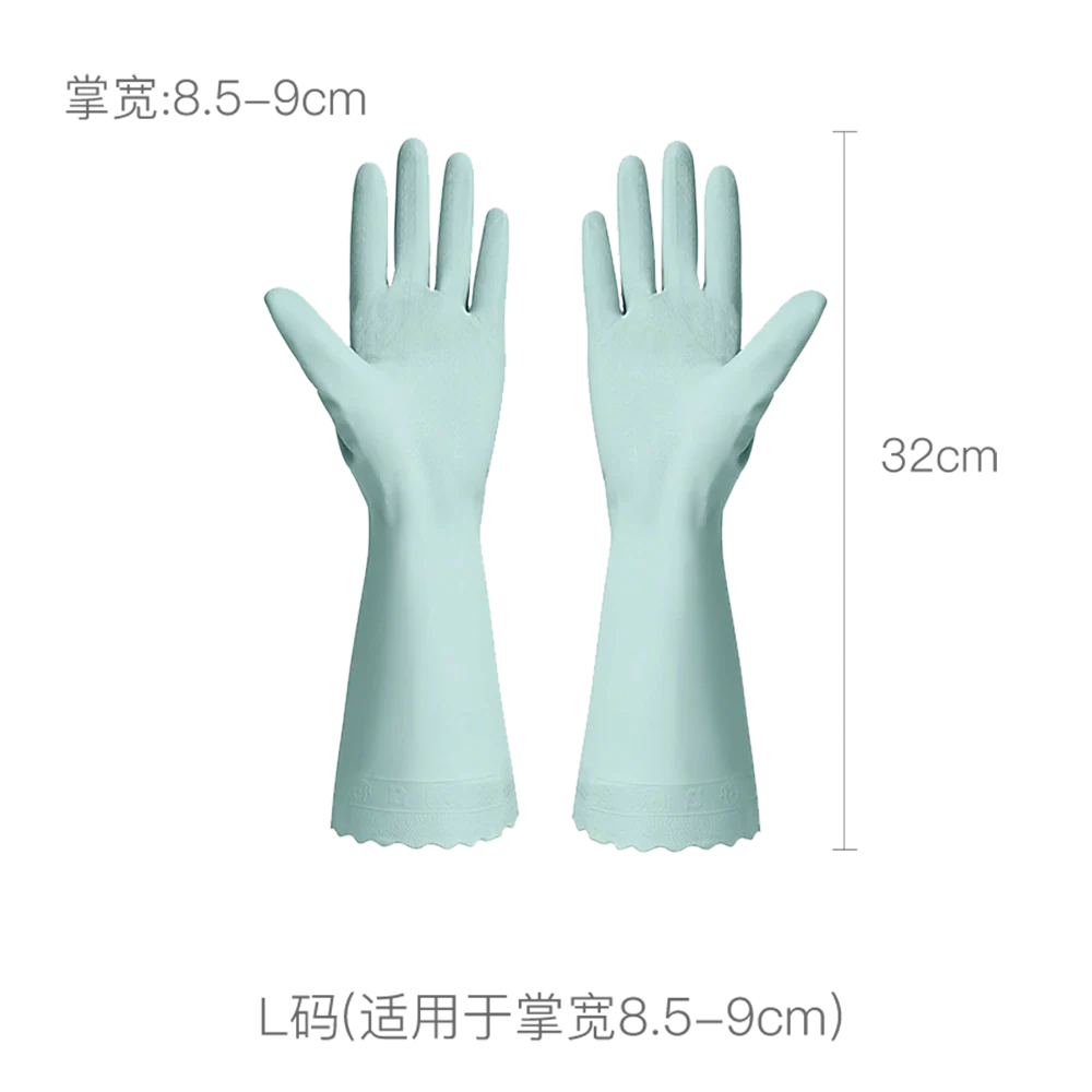 Lifease Household Cleaning Gloves - Mist Green, Size L - Image 5