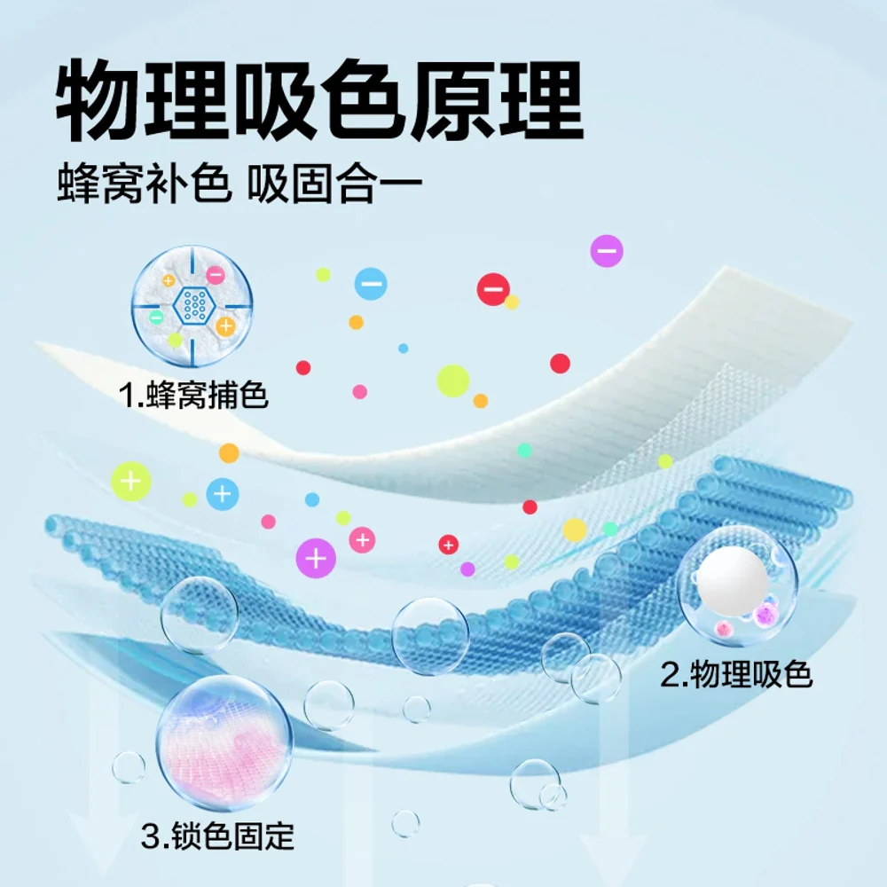 Lifease Yanxuan Honeycomb Color Lock Laundry Absorbing Cloth - 50 Sheets - Image 5
