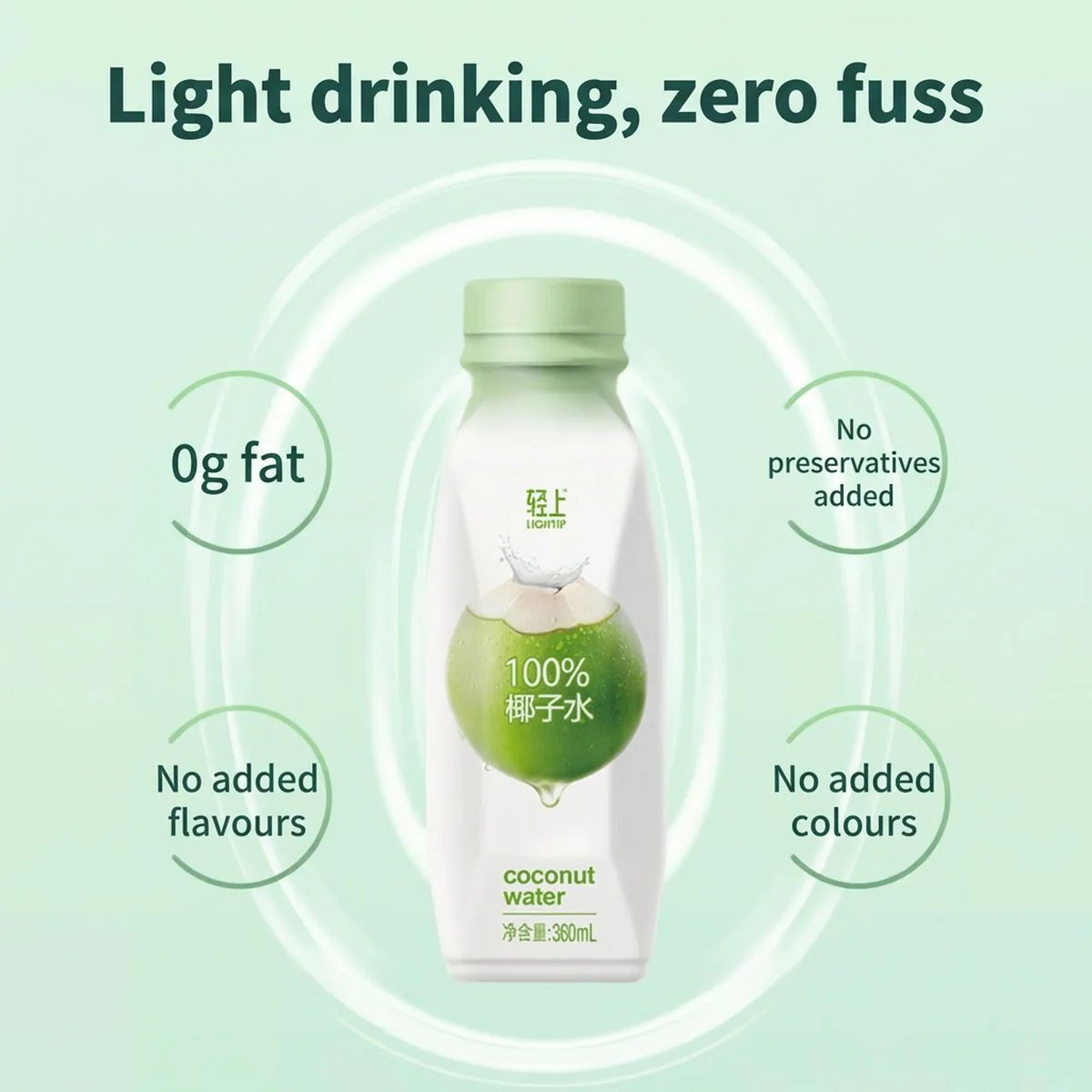 LightUp 100% Coconut Water - 360ml - Image 2