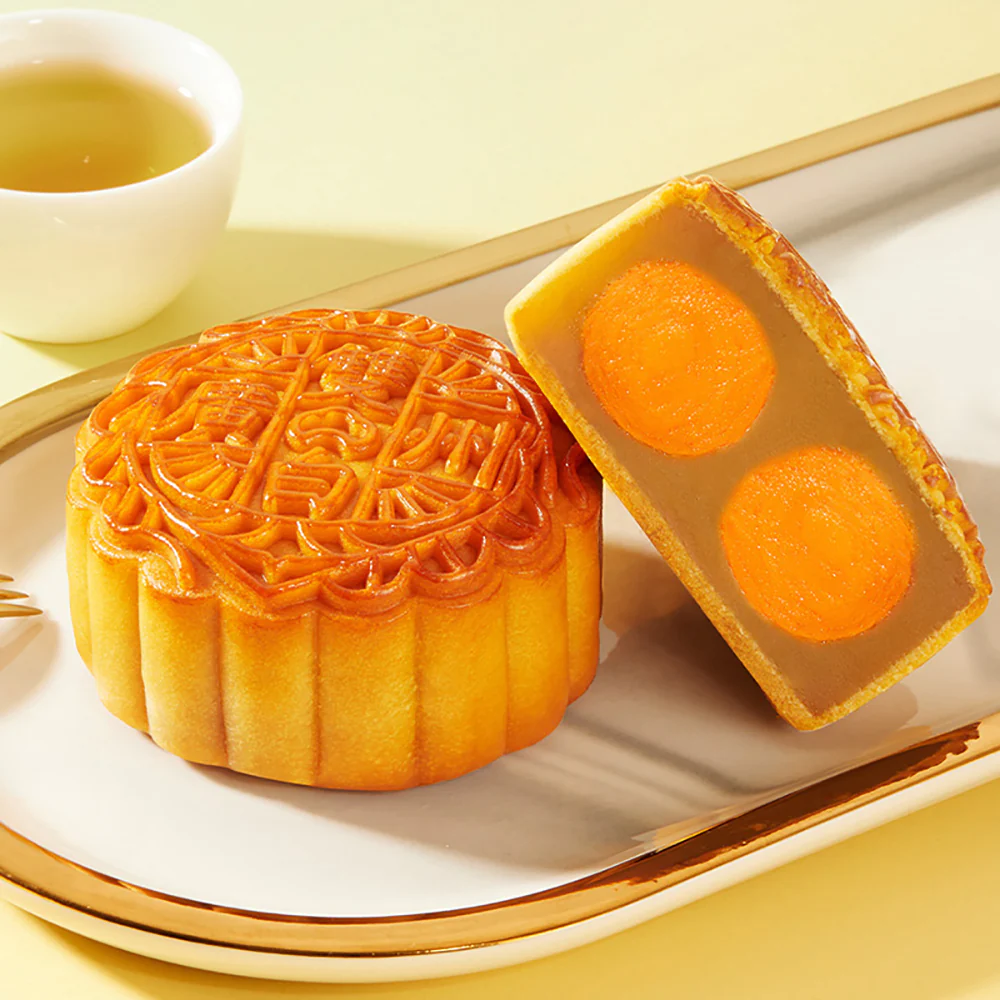 Likoufu Double Yolk Pure White Lotus Paste Cantonese Mooncakes 4pcs 720g - Image 3