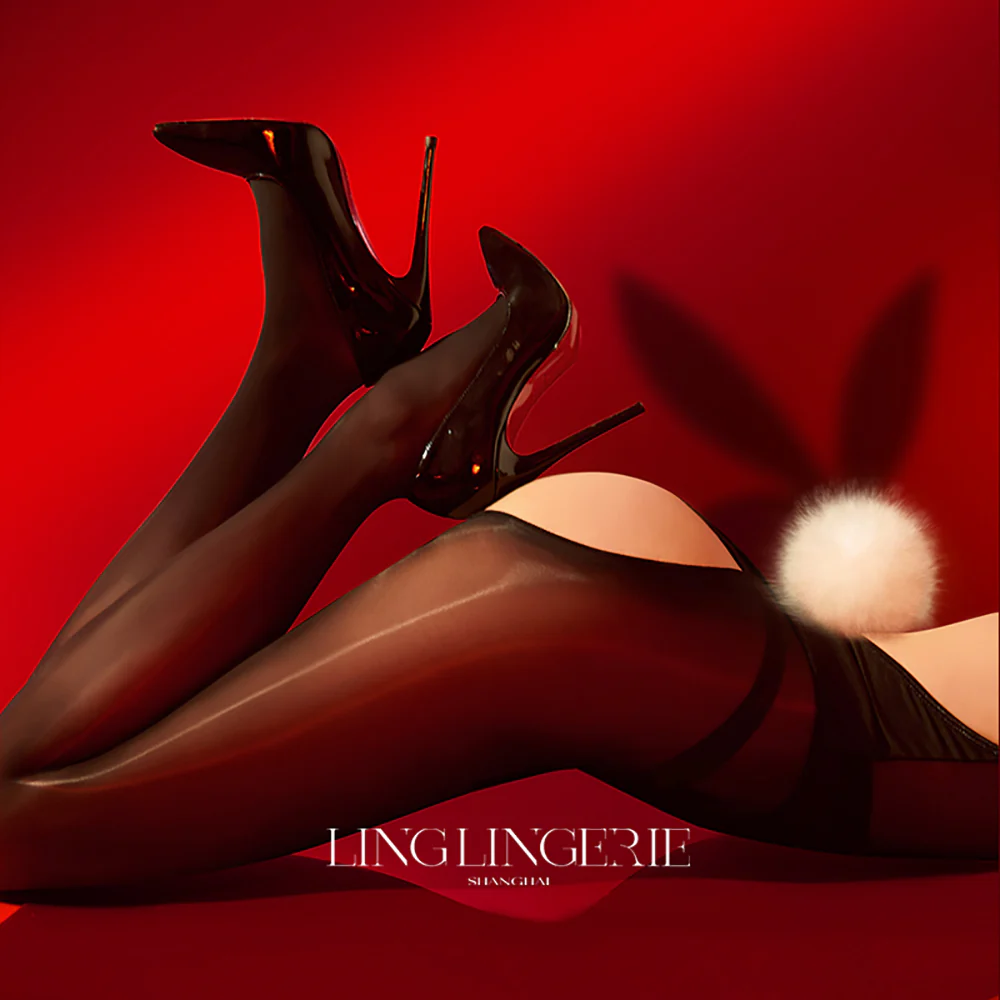 Ling Lingerie Black Stockings - L Size