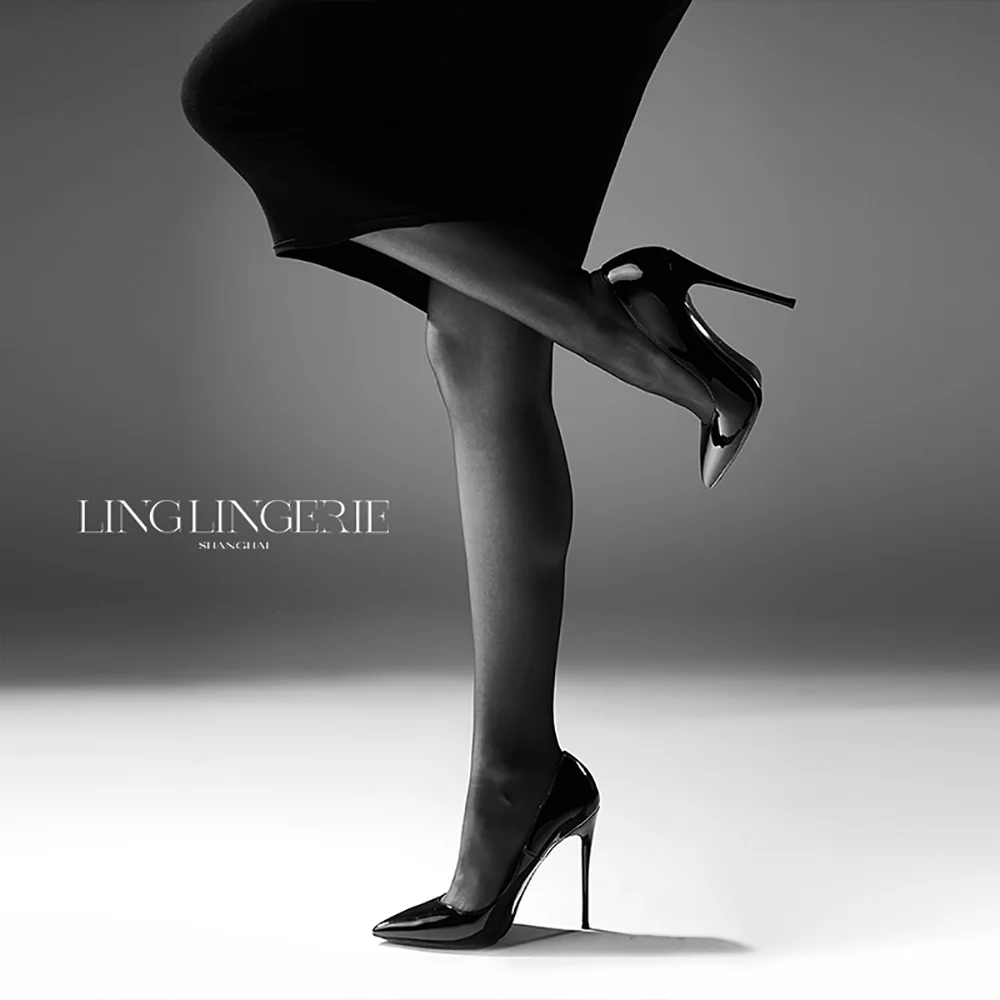 LingLingerie Addiction Series Open Crotch Pantyhose - Sand, Size M - Image 2