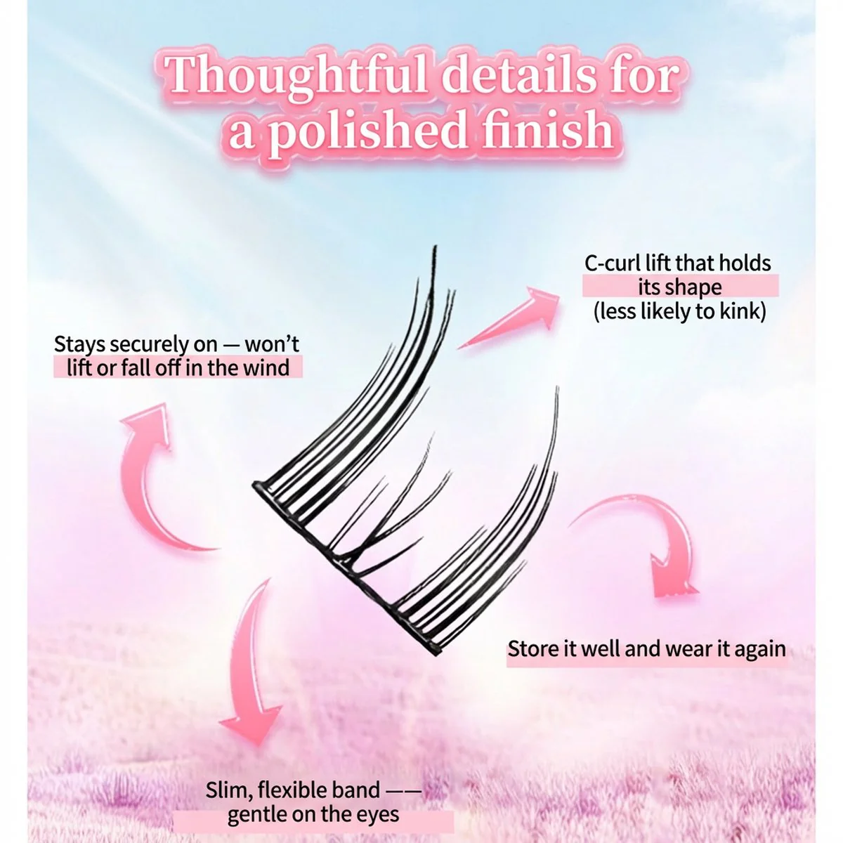 Lishu Cat Ear Manga Eye False Eyelashes - Short - Image 4
