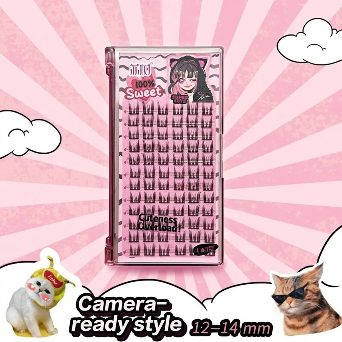 Lishu Long Manga Eye Cat Ear False Eyelashes