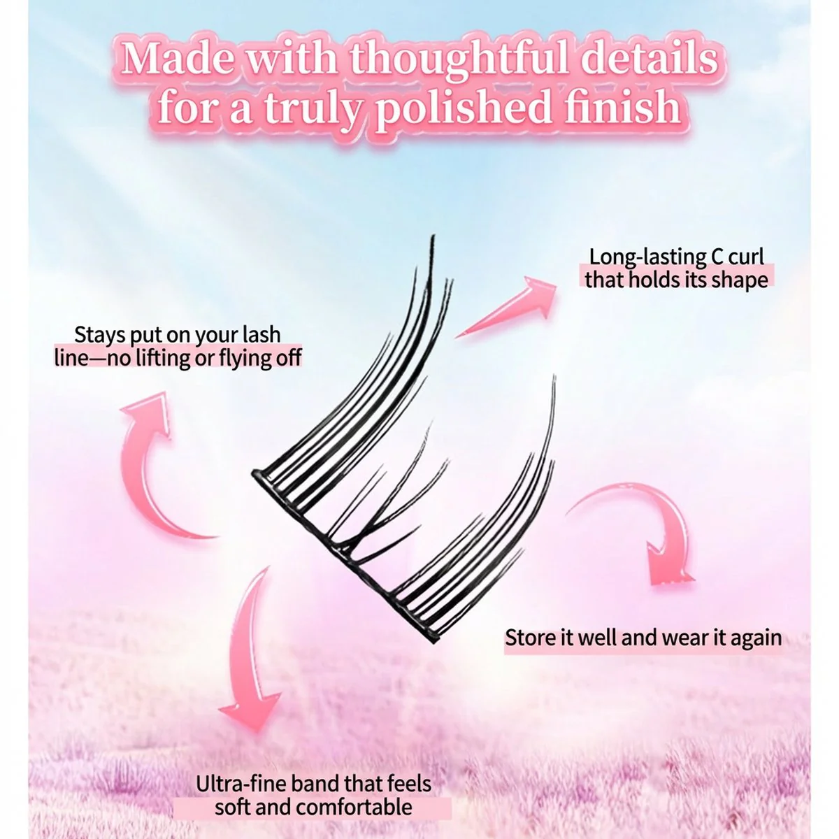Lishu Long Manga Eye Cat Ear False Eyelashes - Image 4