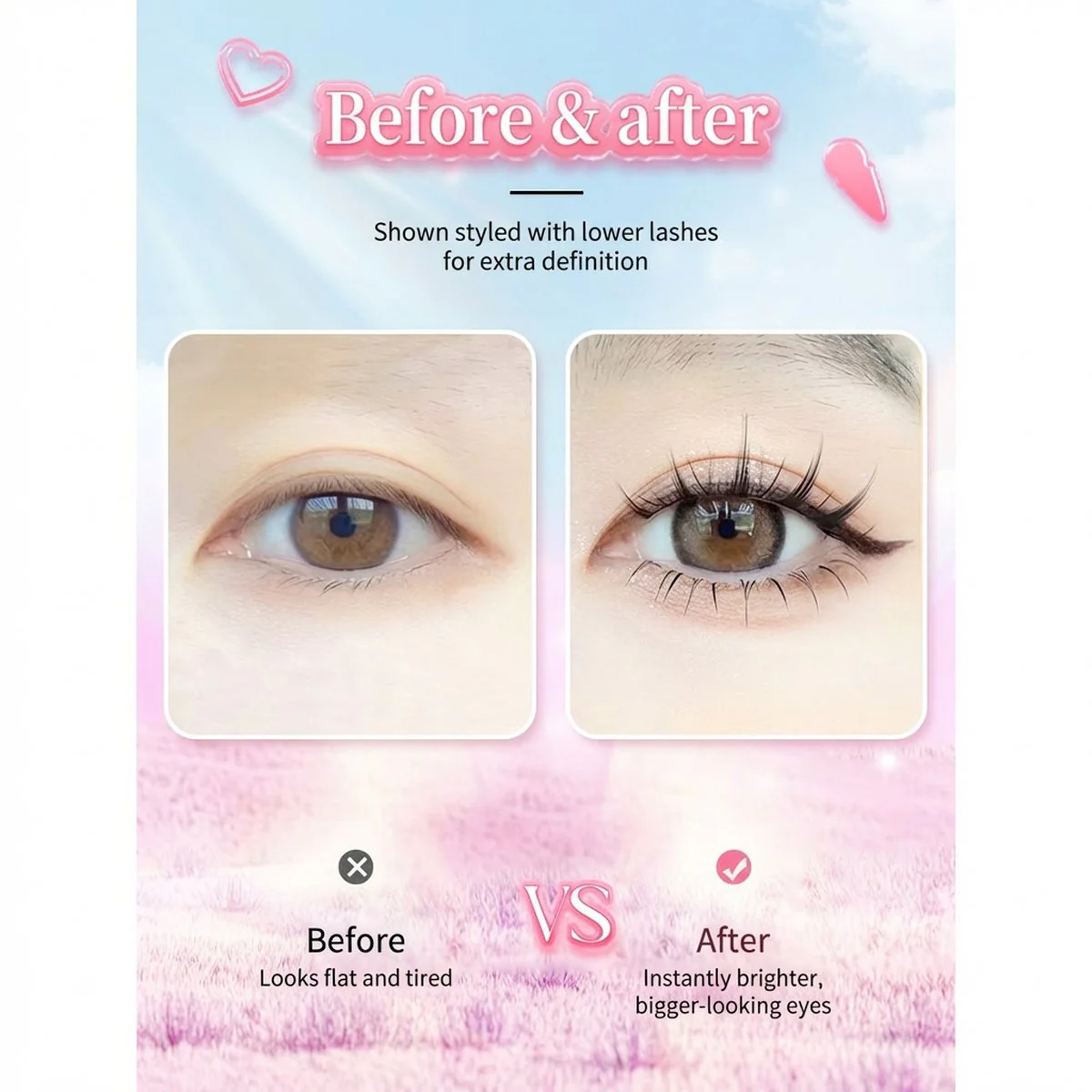 Lishu Long Manga Eye Cat Ear False Eyelashes - Image 5