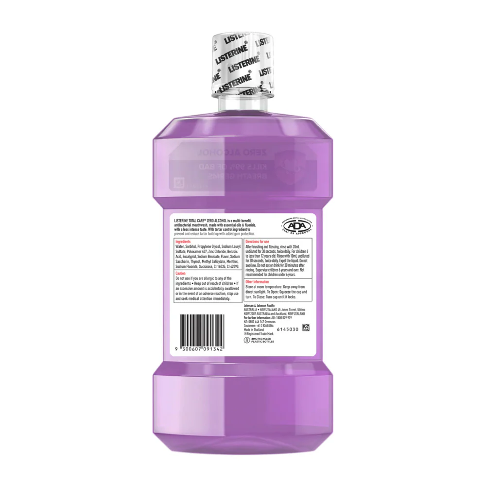 Listerine Total Care Mild Taste Alcohol-Free Mouthwash 750mL - Image 3