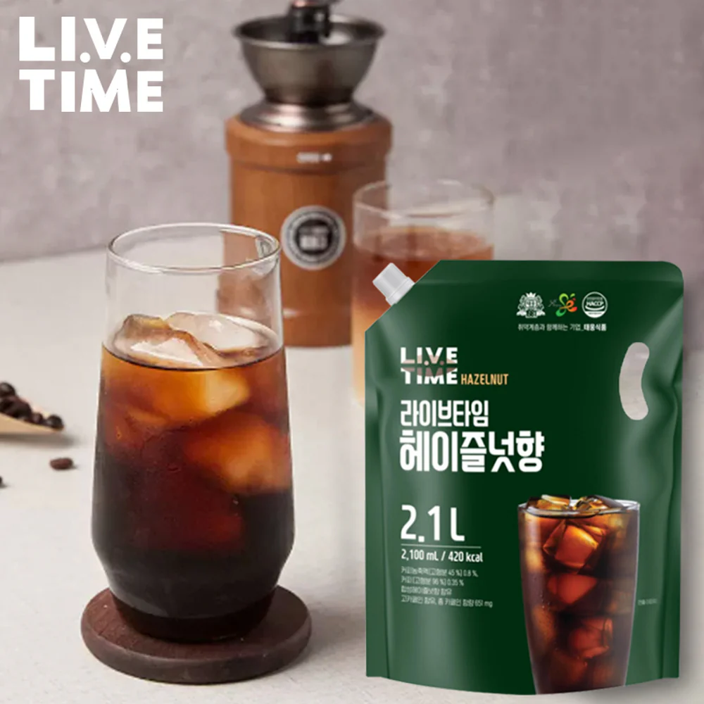Live Time Hazelnut Americano Coffee – 2.1L Pouch - Ready-to-Drink Iced Coffee - Image 3