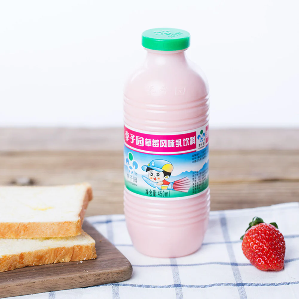 Liziyuan Strawberry Flavored Milk Drink - 450ml x 12 Bottles - Image 3