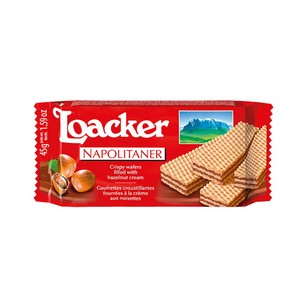 Loacker Napolitaner Hazelnut Chocolate Wafer - 45g