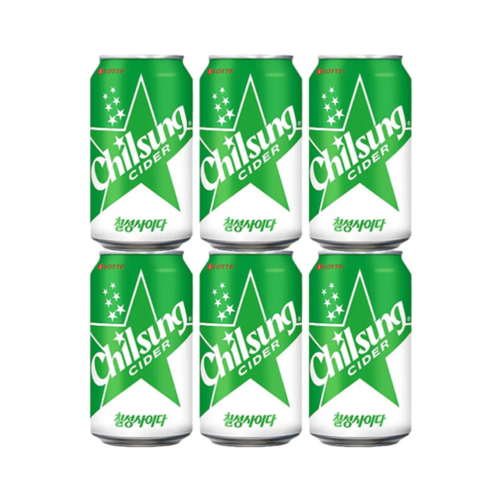 Lotte Chilsung Cider Lemon-Lime Soda 355ml x 6 Cans