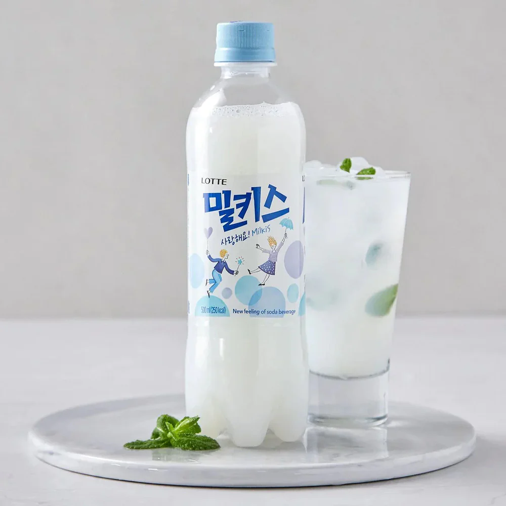 Lotte Milkis Original Milk & Yoghurt Flavour Soda 500ml - Korean Milk Soda Drink - Image 2