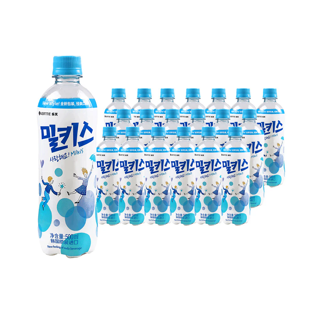 Lotte Milkis Original Yogurt Soda 500ml x 20 Bottles – Korean Carbonated Milk Beverage