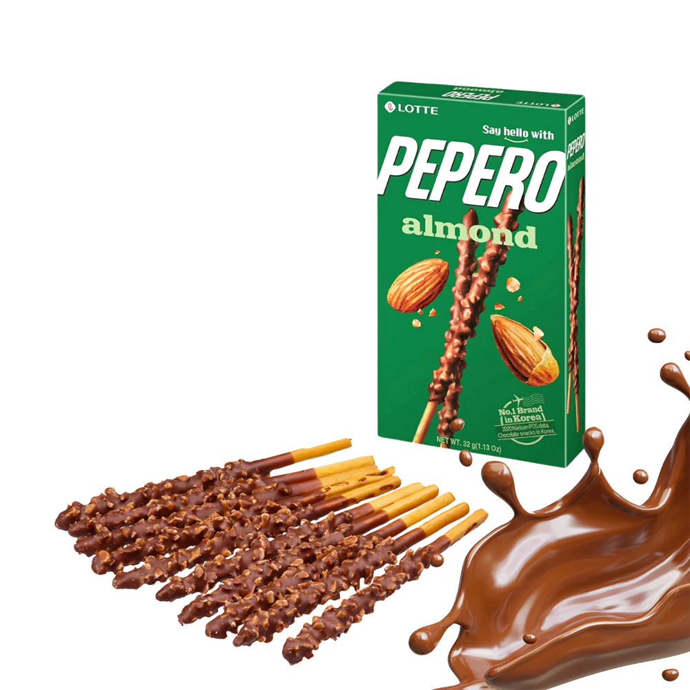 Lotte Pepero Almond Chocolate Sticks - 32g - Image 3