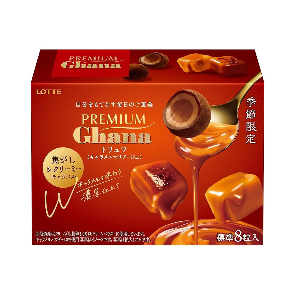 Lotte Premium Ghana Caramel Truffle Chocolate 49g
