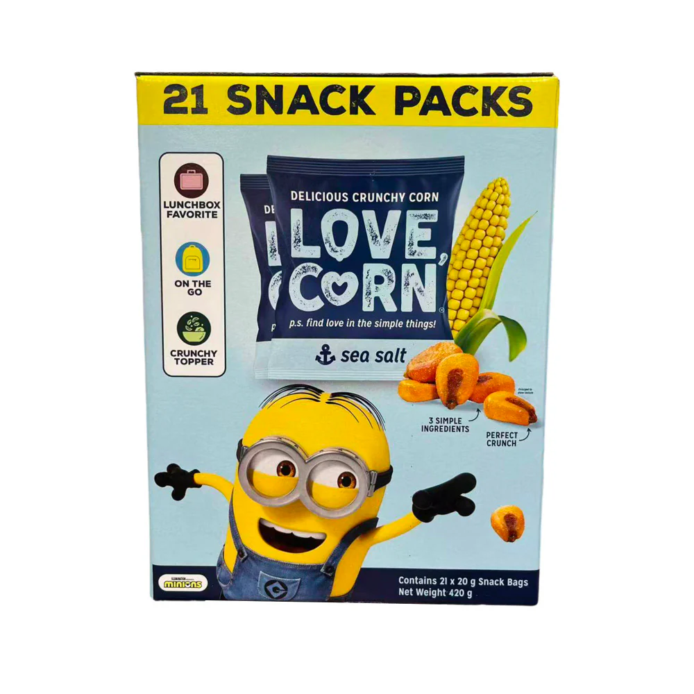 Love Corn Sea Salt Crunchy Corn Snack 21g x 20 Packs – Limited Import