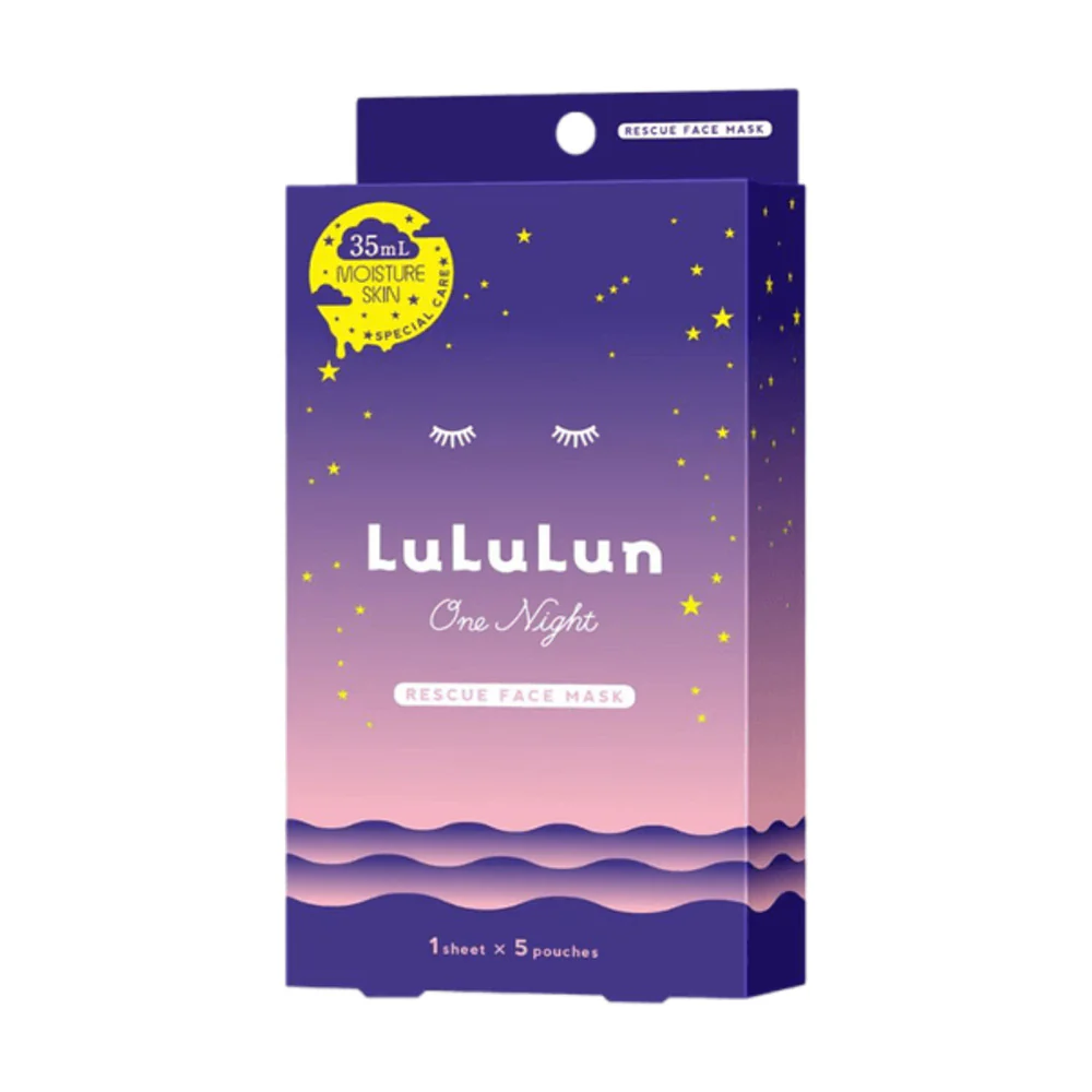 LuLuLun One Night Rescue Face Mask – Moisturising Peony Essence 5 Sheets