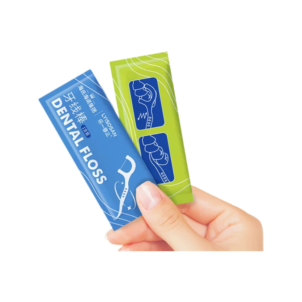 Lysiosan Dental Floss Picks - 100 Individually Wrapped Pieces - Image 3