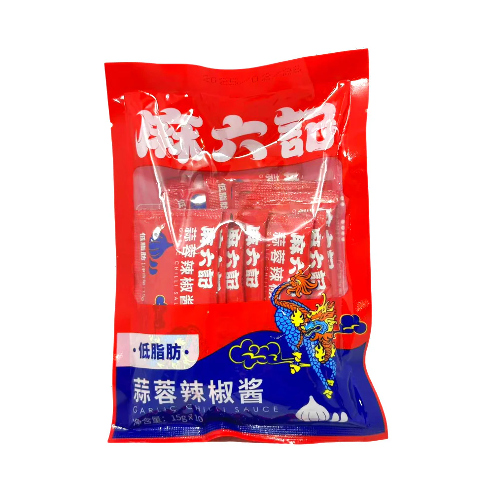 Maliuji Garlic Chili Sauce Sachets 15g × 10 – Sichuan-Style Minced Garlic & Hot Pepper Condiment