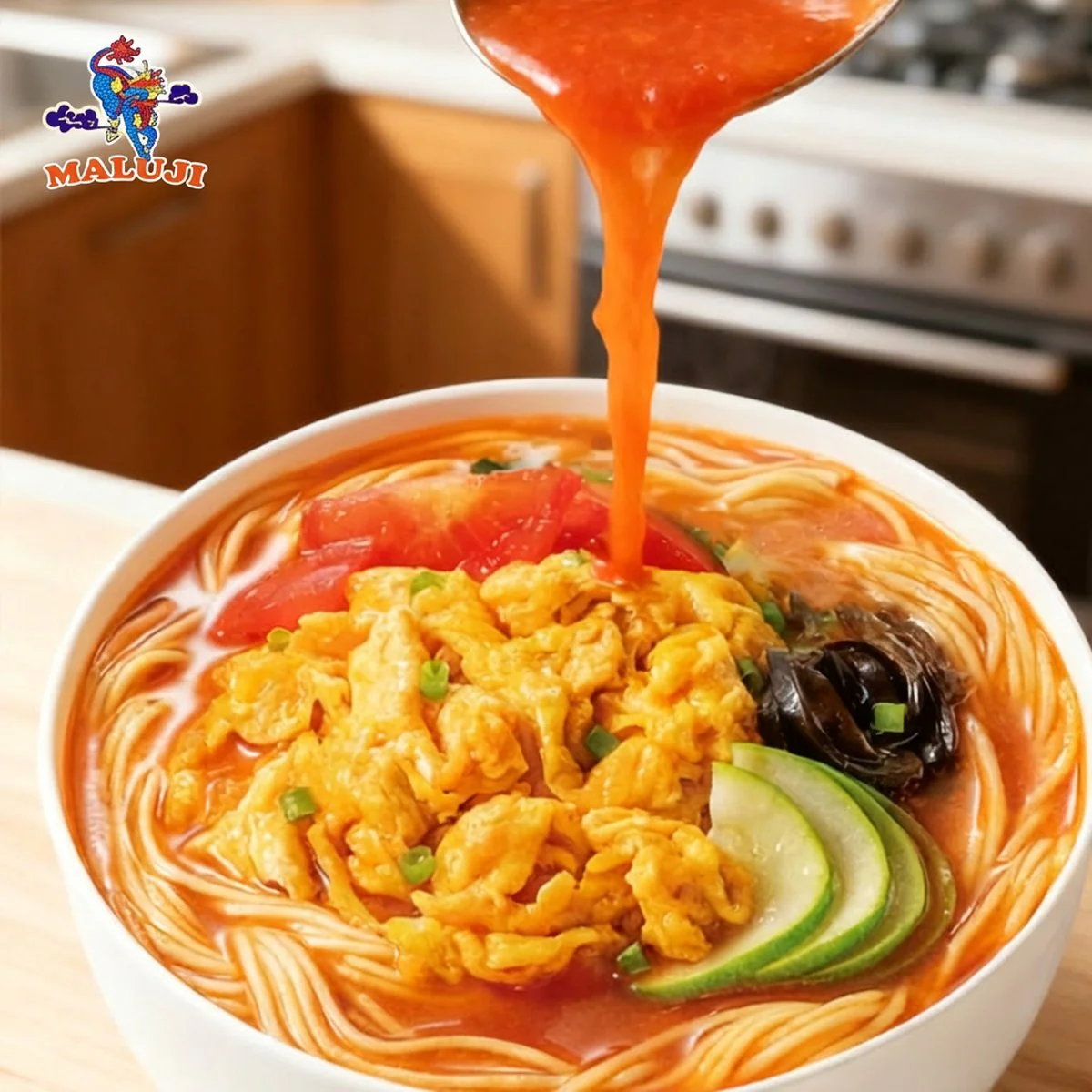 Maluji Tomato & Egg Cup Noodles 70g - Image 3